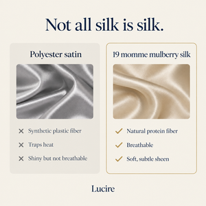 polyester satin vs mulberry silk comparison